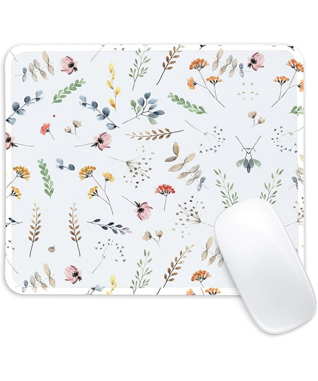 Flower Square Mouse Pad,Non-Slip Rubber Base Mouse Pad,Home Office Decoration Desktop Accessory,Laptop Mouse Pad for Office Laptops,9.4x7.8x0.12inch 8