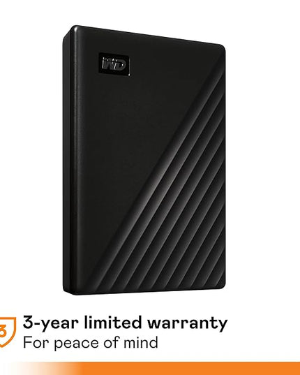 WD 6TB My Passport, Portable External Hard Drive, Black, Backup Software with Defense Against ransomware, and Password Protection, USB 3.1/USB 3.0 Compatible - WDBR9S0060BBK-WESN