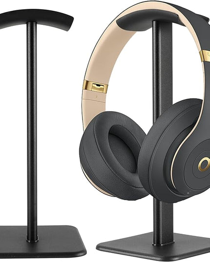 Headset Stand - Headphone Holder for Desk with Aluminum Hanger Compatible with All Over-Ear On-Ear Computer Xbox One PS5 PS4 PC Game Telephone Headsets (Black)