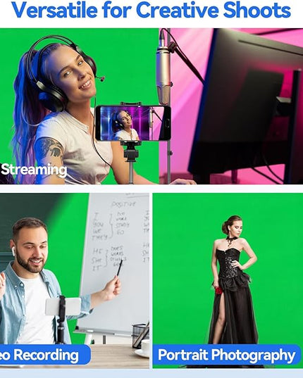 EMART 7 x 10ft Green Screen Backdrop Kit with Tripod Stand, Photography Background Support System with 6 x9ft 100% Cotton Muslin Chromakey Backdrop for Photo Studio, Video Shooting, Live Streaming