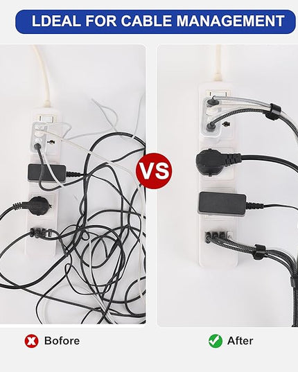 Reusable Cable Ties, 210 PCS 6 Inches Adjustable Cord Straps Wire Organizer Cord Wrap and Hook Loop Cable Management