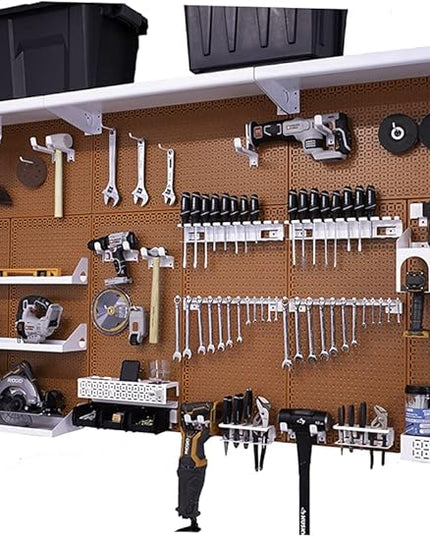 OmniWall Weekend Warrior XL Metal Pegboard Wall Organization System (Orange/White)