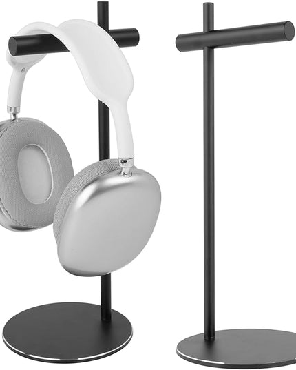 LinNature Aluminum Alloy Headphone Stand for Desk with Non-Slip Base - Universal headset stand Compatible with Over-Ear, On-Ear and Neckband Headphones (Black)