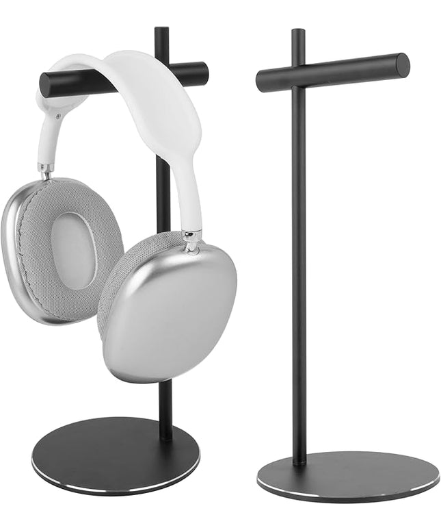 LinNature Aluminum Alloy Headphone Stand for Desk with Non-Slip Base - Universal headset stand Compatible with Over-Ear, On-Ear and Neckband Headphones (Black)