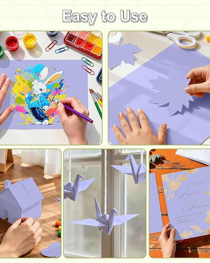 40 Sheets Cardstock 8.5x11, 65lb Light purple Card Stock, Construction Paper, 180gsm Thick Printer Paper for Printing, Painting, Card Making, Kids School Supplies,Party Decorations