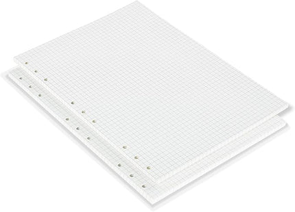 90 Sheets Planner Refill Paper, 255x180mm, 5mm Squared Inserts Paper B5 9 Holes Binder Grid Notepaper for Filofax Bullet Journals Diary
