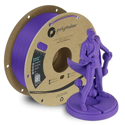 Polymaker PLA PRO Filament 1.75mm 1kg, Tough & High Rigidity Purple 3D Printing Filament, PolyLite PLA PRO 3D Printer Filament 1.75mm, Print with Most 3D Printers