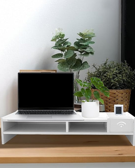 Monitor Riser, 3-Tier Desktop Shelf, Computer Display Stand, Office Workstation Accessory, Study College Dorm Business Desk Organizer for Working Reading Classroom School Home Office Setup