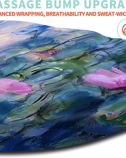 Ergonomic Mouse Pad Wrist Support with Memory Foam Massage Bulge, Carpal Tunnel Pain Relief Mousepad Wrist Rest for Mouse(12x8 inch, Lotus Pond)