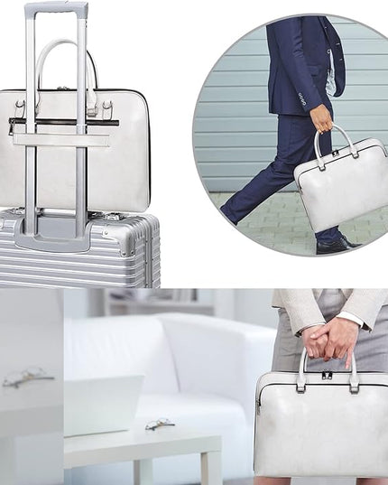 Blofinche Laptop Messenger shoulder bag: Genuine Leather work Briefcase 13.3 15.6 inch designer handbag