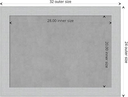 Amanti Art White Framed Magnetic Board 24x32 Medium Vision Board for use with Magnets, 100% Metal Sheet to Display Items as Office Decor or for Home Organization in mudroom, Kitchen or Kids Room