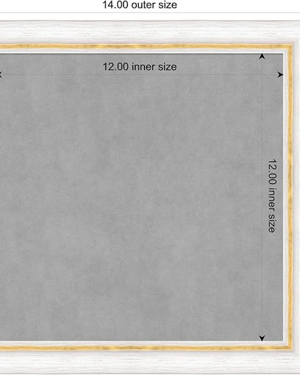Amanti Art White Framed Magnetic Board 14x14 X-Small Vision Board for use with Magnets, 100% Metal Sheet to Display Items as Office Decor or for Home Organization in mudroom, Kitchen or Kids Room