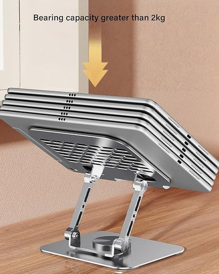 Portable Aluminum Tablet Stand 360°Adjustable Nonslip Holder for Most Phones Tablets & Laptops Ergonomic Rotating Tablets Stand