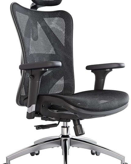 SIHOO M57 Ergonomic Mesh Office Chair, High Back Home Desk Chair with 3D Armrests, Lumbar Support and Adjustable Headrest, Comfortable Computer Chair, Big & Tall Office Chair Hold 330 LBS-Black