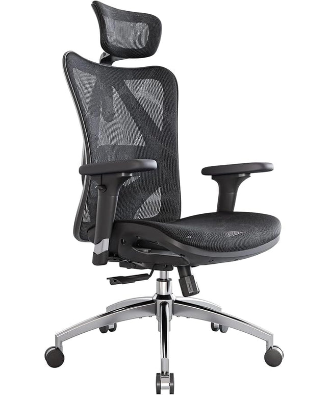 SIHOO M57 Ergonomic Mesh Office Chair, High Back Home Desk Chair with 3D Armrests, Lumbar Support and Adjustable Headrest, Comfortable Computer Chair, Big & Tall Office Chair Hold 330 LBS-Black