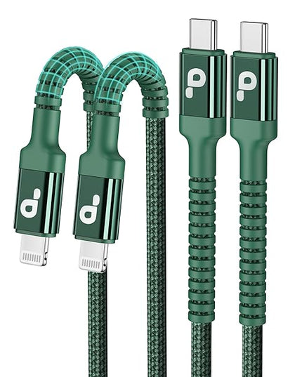 PRAKIE USB C to Lightning Cable 6FT 2Pack USB-C Fast Charger Cable Mfi Certified Type C to Lightning Cord USBC for iPhone 13 12 11 Pro Max Mini X XS XR 8 Plus 10 SE iPad 8th (Green)