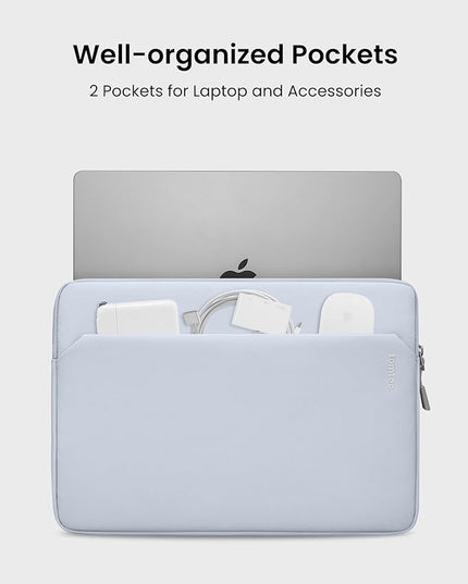 tomtoc Slim Laptop Sleeve Case for 13-inch New MacBook Air M4/A3420 M3/A3113 M2/A2681, M1/A2337 2025-2018, MacBook Pro M2/M1, Water-Resistant Protective Carrying Case with Accessories Pocket