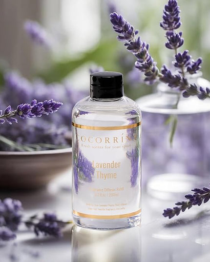 COCORRÍNA Refill- Lavender Thyme 6.7 Fl.oz Reed Diffuser Refill with 8 Sticks