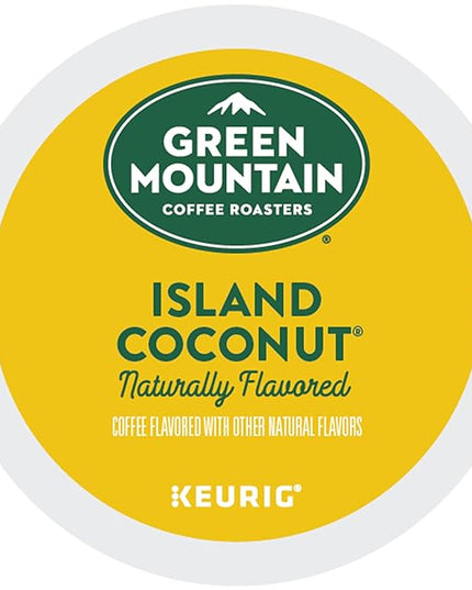 Green Mountain Coffee Roasters Island Coconut, Keurig Single-Serve K-Cup Pod, Flavored Light Roast Coffee Pods, 72 Count