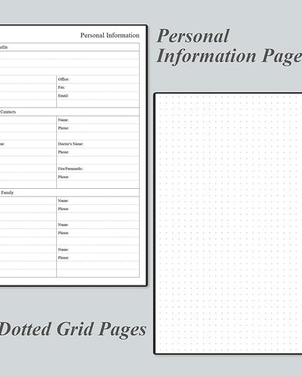 Daily Planner Undated - A5 To Do List Notebook Hourly Schedules, Spiral Appointment Planner for Women and Men, PVC Hardcover, Inner Pocket, Elastic Closure, 5.8" x 8.3", Black