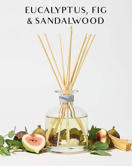 Benevolence LA Pacific Driftwood Reed Diffuser | Eucalyptus, Fig & Sandalwood | Home Fragrance Diffuser for Bathroom | Long-Lasting Scent Sticks | Sun-Kissed Collection