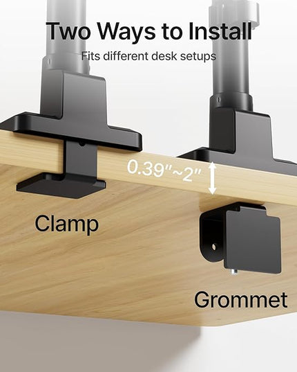 monTEK Tall Single Monitor Arm for 17 to 45 Inch Curved Screen Adjustable Upgraded Heavy Duty Ultrawide Monitor Arm Holds 35 Lbs Cable Management with C Clamp, Grommet Base, VESA 75/100mm, MA1007PBK