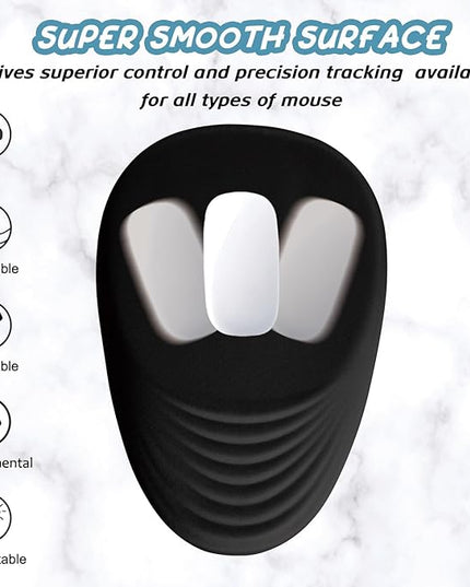Black Ergonomic Mouse Pad Wrist Support, Mouse Pad with Wrist Rest, Memory Foam Massage Design & Non-Slip PU Base Cute MousePads for Pain Relief, Desk, Office, Home