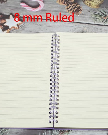 Yansanido Spiral Notebook, 4 Pcs 8.3 Inch x 5.9 Inch A5 Purple Thick Plastic Hardcover 8mm Ruled 80 Sheets -160 Pages Journals for Study and Notes (Purple, A5)