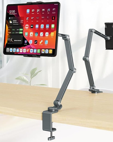 Houele Tablet Stand Holder, Adjustable Foldable Tablet Arm iPad Desk Mount with 360°Rotate Base, Phone Holder iPad Stand for Desk and Bed, Compatible with Tablets, Phones or Other 4-15.6" Device