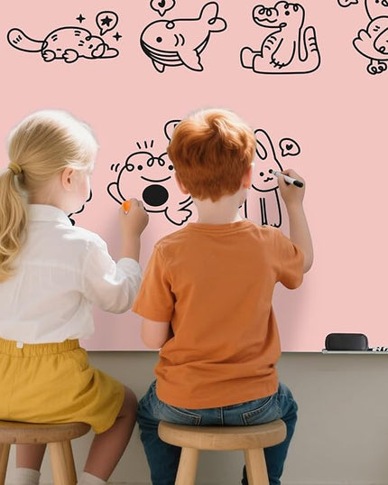 Magnetic Glass Dry Erase Board - White Board 48 x 36 Inch Wall Mounted Glass Whiteboard, Large Frameless Glass White Board for Wall Office, Home & School, Pink