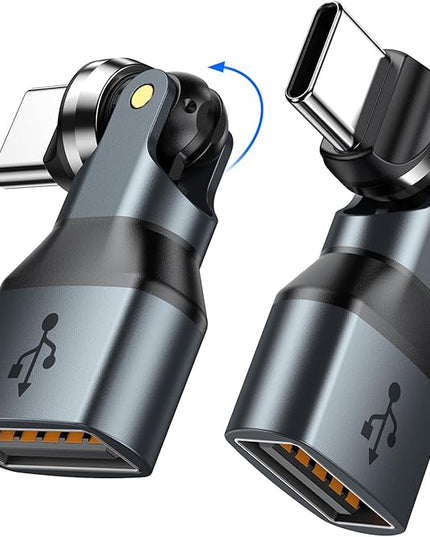 USB C to USB Adapter [2 Pack], Can be Rotated 540 Degrees for Use, USB C Male to USB Female 2.0 Adapter, Type C to USB A OTG Adapter for MacBook Pro, Phone 15 16 Pro Max, Pad Mini/Pro, Samsung Galaxy