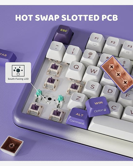 KZZI Z98 Wireless Mechanical Keyboard, Smart Display & Knob, BT5.0/2.4GHz/USB-C, Hot Swappable Custom Keyboard, Pre-lubed Linear Switches, Gasket Mount, RGB Creamy Gaming Keyboard