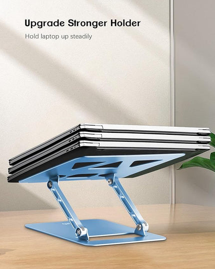 Adjustable Laptop Stand for Desk,Portable Laptop Stand Holder and Riser,Foldable Aluminum Notebook Computer Stands for MacBook Air Pro HP Lenovo Dell Samsung Chromebook, 10-15.6 inch, Sky Blue