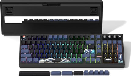 Wireless Gaming Keyboard QMK/VIA, Mechanical Keyboard, Bluetooth 5.0/2.4GHz/USB-C,Hot Swappable Custom Keyboard,Gasket Structure,Pre-lubed Linear Switches RGB Backlit ComputerKeyboards