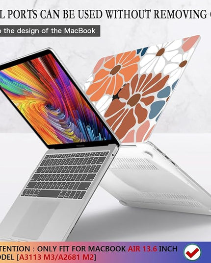 CISSOOK Compatible with MacBook Air 13.6 inch Case M4 M3 M2, Plastic Hard Shell Case Keyboard Cover Screen Protector for MacBook Air 13 2025 2024 2023 2022 Model A3240 A3113 A2681, Vintage Flowers