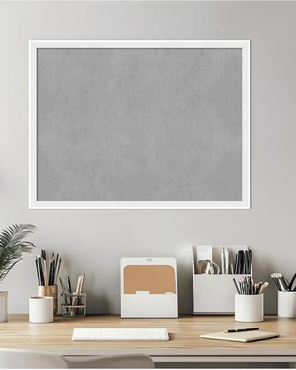 Amanti Art White Framed Magnetic Board 19x25 Medium Vision Board for use with Magnets, 100% Metal Sheet to Display Items as Office Decor or for Home Organization in mudroom, Kitchen or Kids Room
