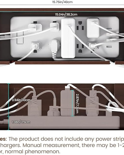 HomeBliss Large Cable Management Box - Stylish Wire Organizer, Wire Concealer and Wire Management Box - Wire Management Box Tall Design for Easy Access（NO Power Strips or Chargers）