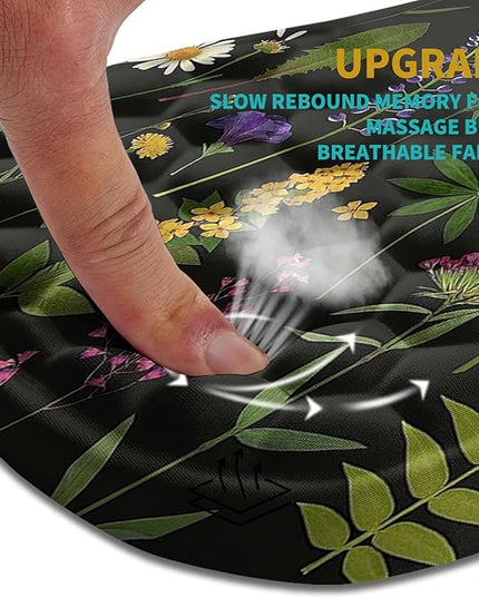Hokafenle Ergonomic Mouse Pad Wrist Support, Wrist Rest Mousepad for Carpal Tunnel Pain Relief with Integrated Memory Foam Slope Massage Bulge (11.8x7.9 inch,Flowers