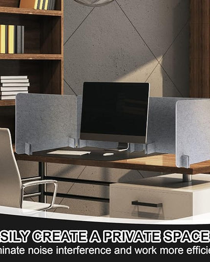 Fabbay 10 Pcs Acoustic Freestanding Desk Divider Desk Partition 16 x 24 Inch Table Freestanding Up Privacy Panel Visual Distraction and Noise Reducing for Office Furniture Classroom (Sliver Gray)