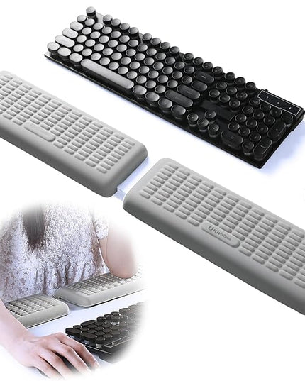 UnivoColors PostureUp L-Shaped Desk Wrist Rest Elbow, Non-Slip, Separate Design, Memory Foam Desk Edge Support, Ergonomic Design for Long-Hour Work (11.8 * 3.9 inch 2-Piece Set of Grey)