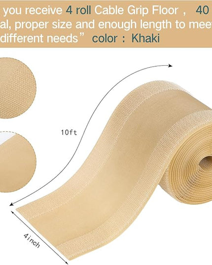 WILLBOND Carpet Cord Cover Cable Protector Floor Cover Cable Protector Management Only for Commercial Office Carpet(39.37 ft,Khaki)