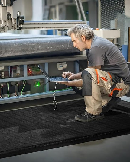 Anti Fatigue Mats Industrial 2' x 5' 15/16" Thick Ergonomic Standing Mat Commercial Kitchen Mat Heavy Duty Diamond Plate Cushioned Shop Floor Mats Helps Relieve Back and Leg Soreness