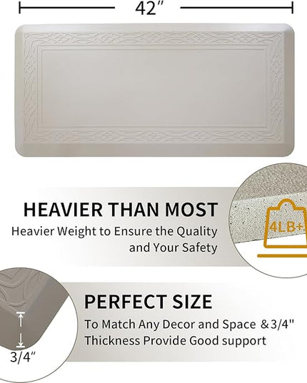20 x 42 Inch Extra Support Anti Fatigue Comfort Kitchen Mat, Waterproof Long Kitchen Runner, Non-Slip Standing Desk Mat, Commercial Pads for Offices, Home, Garages (Bordeaux Cabblestone, 20'' x 42'')