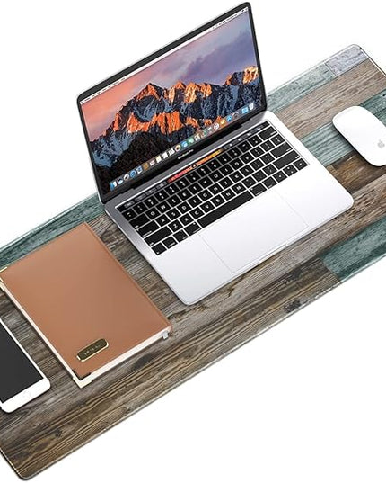 Galdas Gaming Mouse Pad Vintage Wood Grain Pattern XXL XL Large Mouse Pad Mat Long Extended Mousepad Desk Pad Non-Slip Rubber Mice Pads Stitched Edges Thin Pad (31.5x11.8x0.12Inch)
