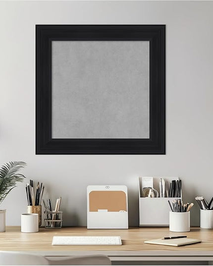 Amanti Art Black Framed Magnetic Board 21x21 Small Vision Board for use with Magnets, 100% Metal Sheet to Display Items as Office Decor or for Home Organization in mudroom, Kitchen or Kids Room