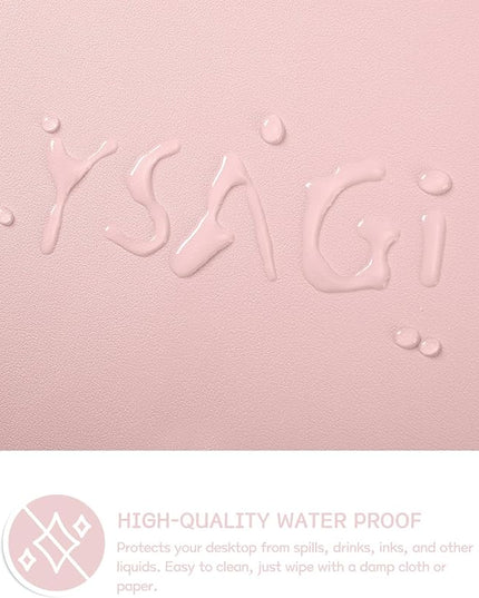 YSAGi Non-Slip Leather Desk Pad Blotter, Waterproof Laptop Computer Desk Keyboard Mat, Table Protector Mat, Large Mouse Pad for Office/Work/Home/Decor(Pink, 31.5" x 15.7")