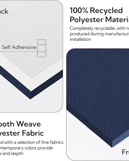 Olanglab Acoustic Panels 2 Pack, 48''x24'' Large Sound Panels, Fabric Wrapped Sound Proof Foam Panels for Walls, Sound Absorbing Panels for Recording Studio Acoustical Treatments (Navy)