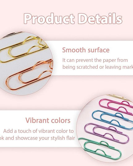 12 Pcs Colorful Metal Pen Clips,Pen Holder Clips for Notebook Journal and Book,Heart Papers Paperclip Bookmarks,School Office Supplies for Students Professionals and Teachers (Mixed E)