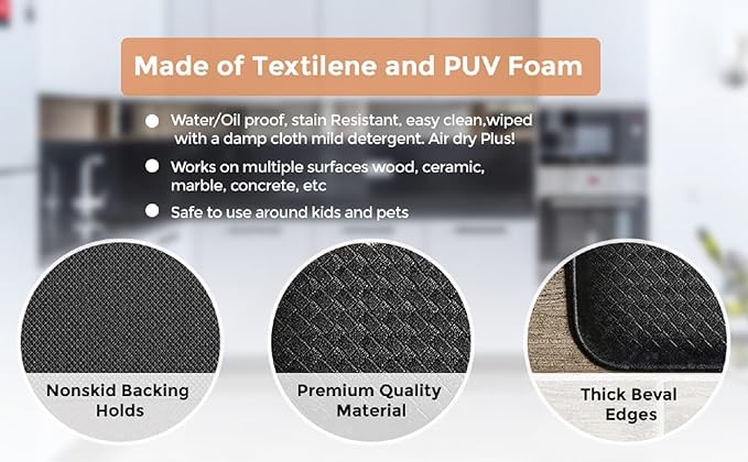 J&V TEXTILES Kitchen Runner Rugs Anti-Fatigue mats,Non Slip Waterproof Ergonomic Comfort Mat for Kitchen, Floor Home, Office, Sink, Laundry (Good Coffee, 20" x 36")