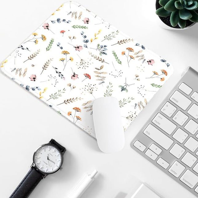 Flower Square Mouse Pad,Non-Slip Rubber Base Mouse Pad,Home Office Decoration Desktop Accessory,Laptop Mouse Pad for Office Laptops,9.4x7.8x0.12inch 8